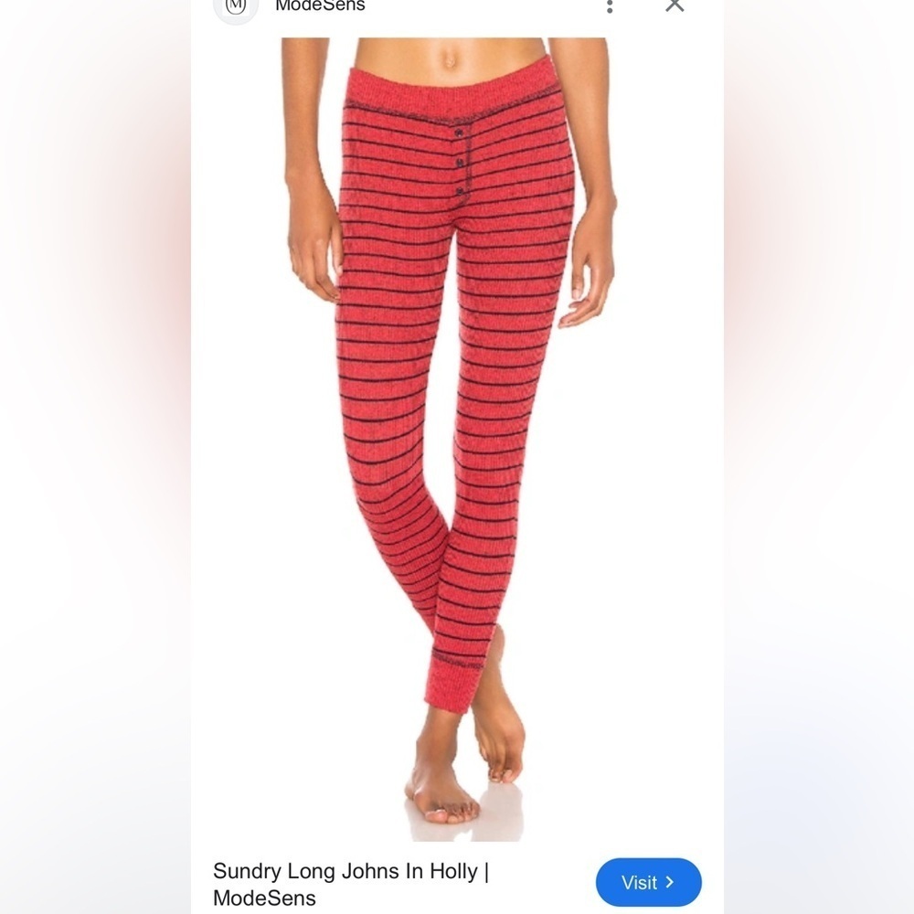 Anthropologie Sundry long John’s in holly. Size 3 which is 10/12. EUC HOLIDAYS